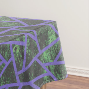 Nappe Motif en mosaïque violet et verte