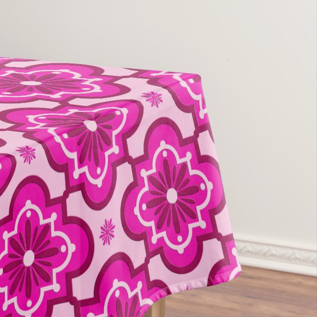 Nappe Motif en tuiles marocaines - Fuchsia Pink (In Situ)