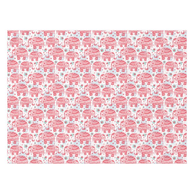 Nappe Motif ethnique rouge d'éléphant (Devant (Horizontal))