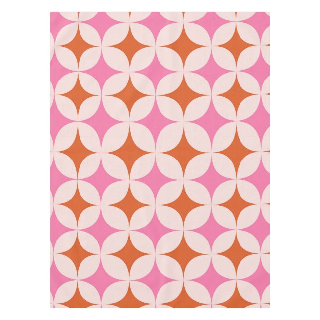 Nappe Motif étoiles éclatées rétro milieu du siècle Oran (Devant)