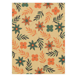 Nappe Motif Feuille Vintage les années 70 Floral