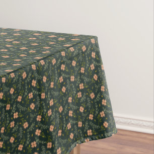 Nappe Motif floral à l'aquarelle délicat vert foncé Dit