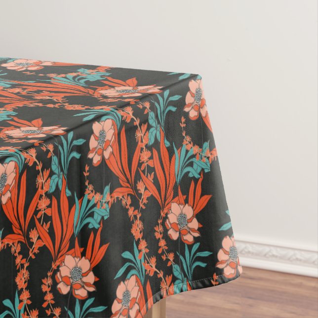Nappe Motif floral abstrait d'orange (In Situ)