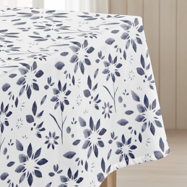 Nappe Motif floral aquarelle bleu (Créateur téléchargé)