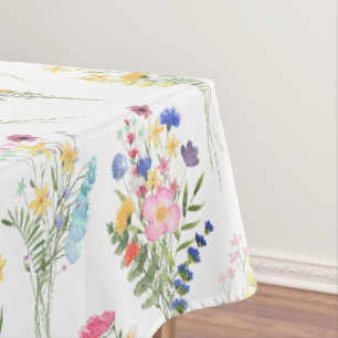 Nappe Motif floral aquarelle de fleurs sauvages