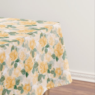 Nappe Motif floral aux roses jaunes
