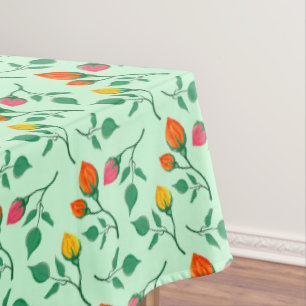 Nappe Motif floral avec fleurs roses colorées
