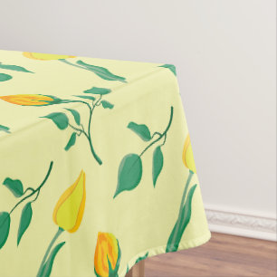 Nappe Motif floral avec rose jaune et fleurs de tulipe