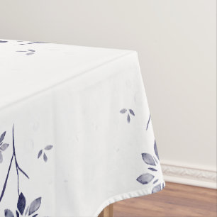 Nappe Motif floral bleu et blanc délavé