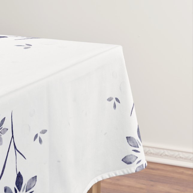 Nappe Motif floral bleu et blanc délavé (In Situ)