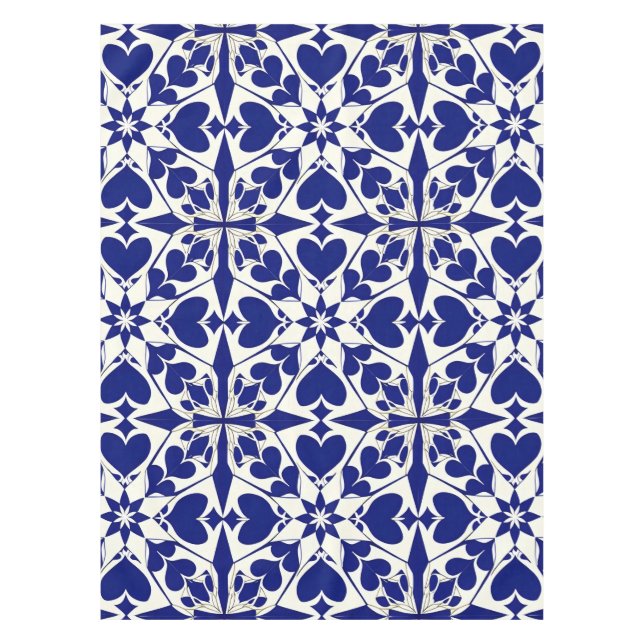 Nappe Motif floral bleu et blanc élégant (Devant)