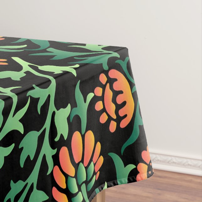 Nappe Motif floral complexe avec feuilles vertes (In Situ)