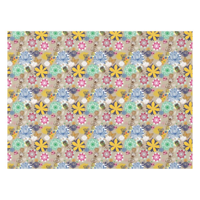 Nappe Motif floral dans le rétro style 3 (Devant (Horizontal))