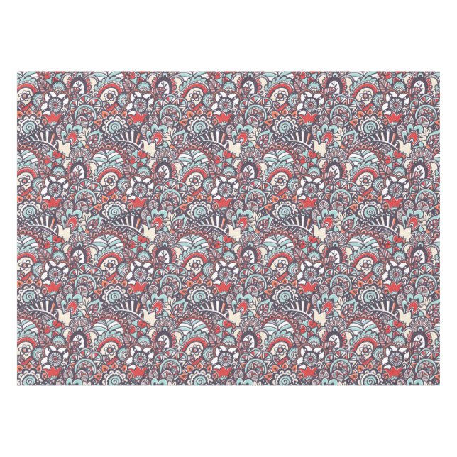 Nappe Motif floral de griffonnage de Paisley (Devant (Horizontal))