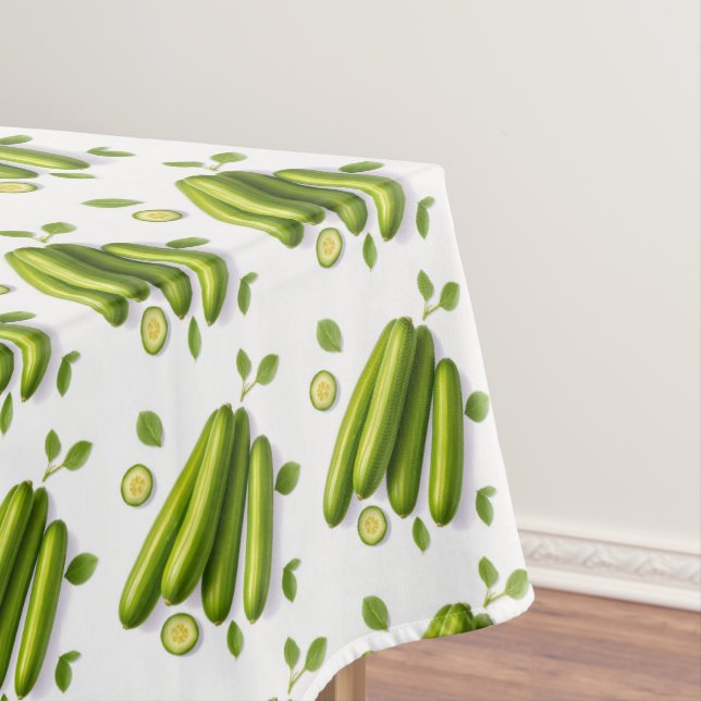 Nappe Motif floral de légume léger concombre (In Situ)
