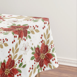 Nappe Motif floral de Poinsettia d'hiver élégant