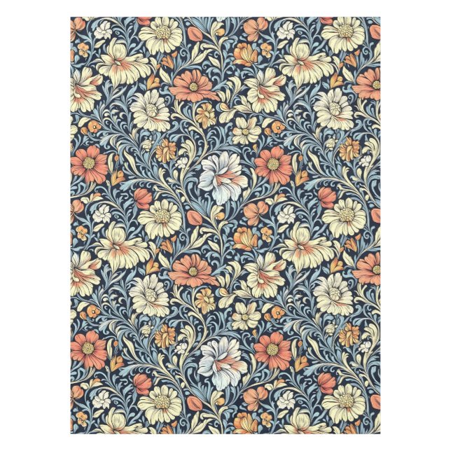 Nappe motif floral de style William Morris (Devant)