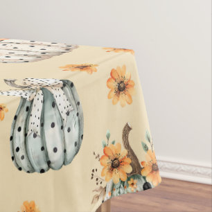 Nappe Motif floral d'Halloween de citrouille d'aquarelle
