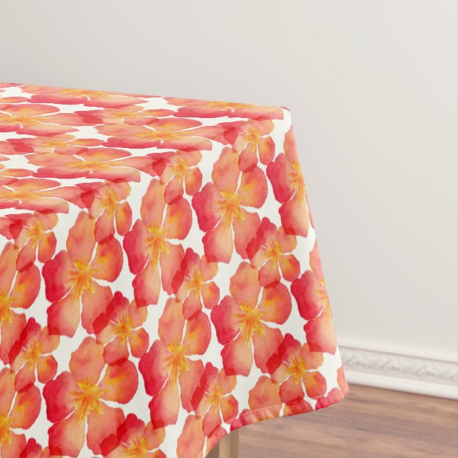 Nappe Motif floral d'oléandre orange (In Situ)