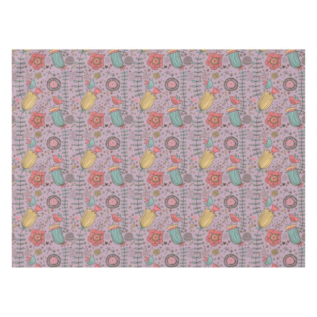 Nappe Motif floral élégant avec des fleurs (Devant (Horizontal))