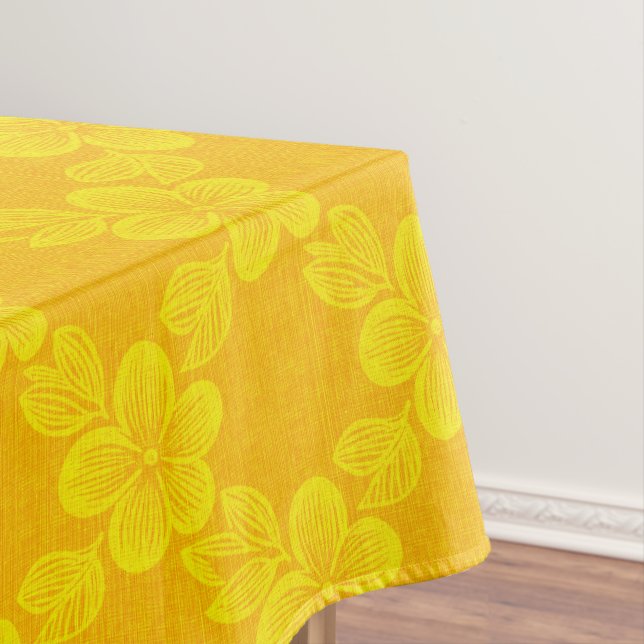 Nappe motif floral en treillis jaune (In Situ)