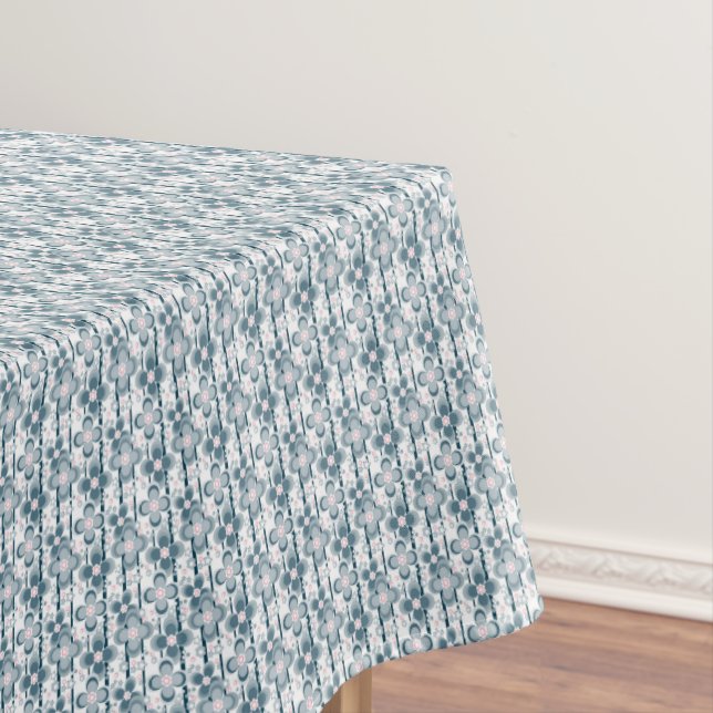 Nappe Motif floral gris et blanc  gris (In Situ)