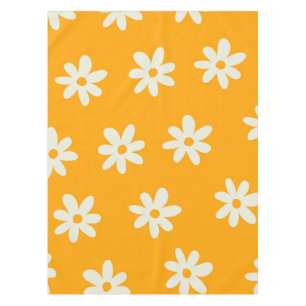 Nappe Motif floral jaune rétro simple
