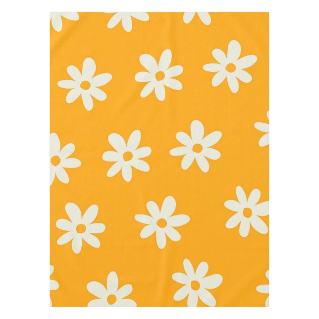 Nappe Motif floral jaune rétro simple (Devant)