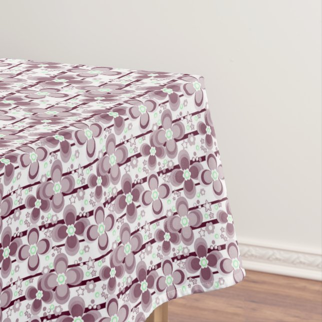 Nappe motif floral marron et blanc (In Situ)