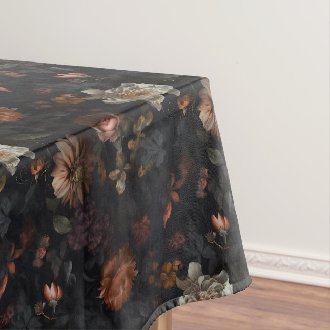 Nappe Motif floral noir lunatique (In Situ)