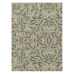 Nappe Motif floral orné avec des vignes bleu foncé 