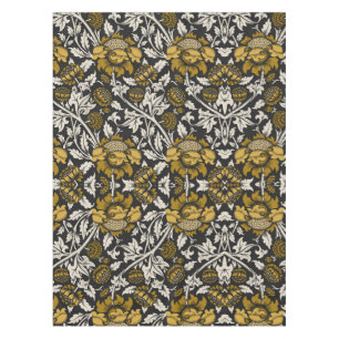 Nappe Motif floral orné avec grandes fleurs dorées
