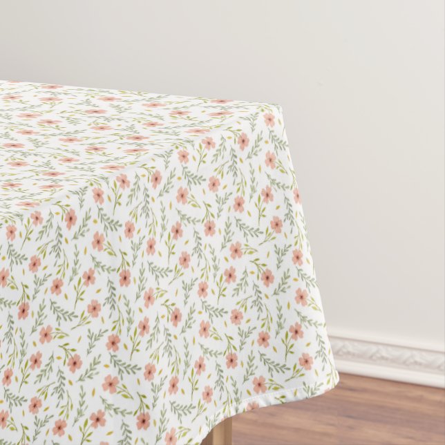 Nappe Motif floral pastel à l'aquarelle délicat et parse (In Situ)