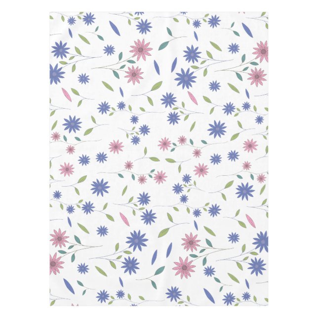 Nappe Motif floral rose et bleu sans couture (Devant)