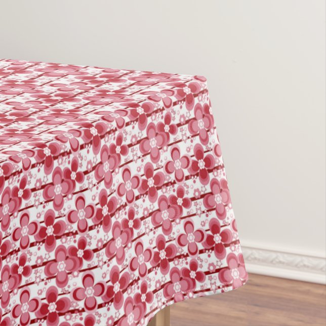 Nappe Motif floral rouge et blanc (In Situ)