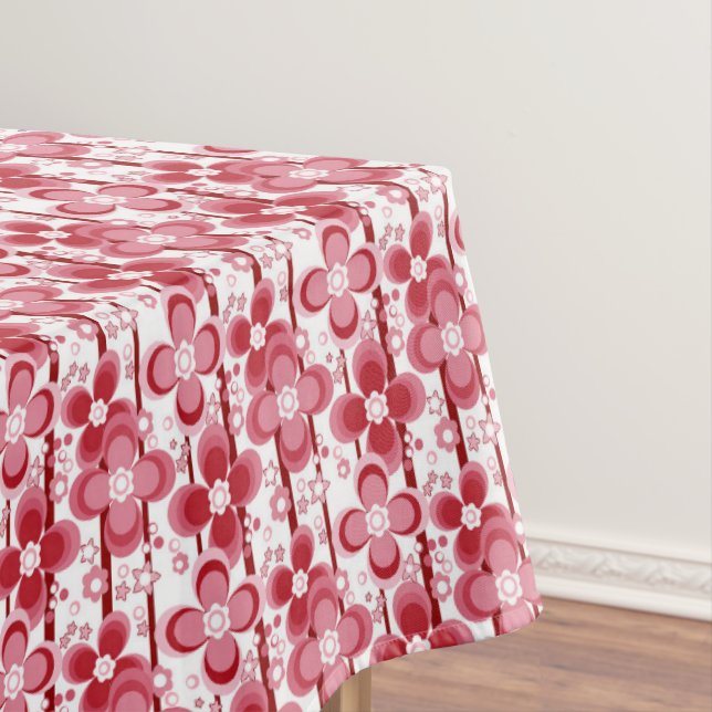Nappe Motif floral rouge et blanc (In Situ)