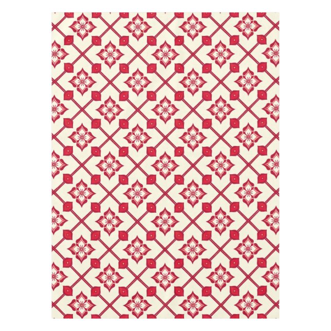 Nappe Motif floral rouge et blanc (Devant)