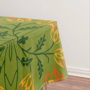 Nappe Motif floral vibrant : Fleurs jaunes et oranges
