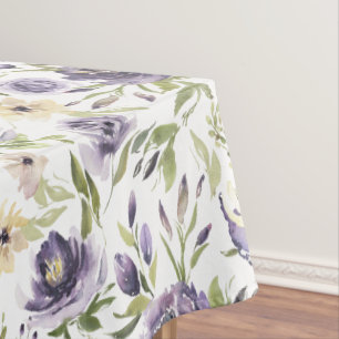 Nappe Motif floral violet d'aquarelle