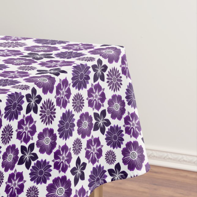 Nappe Motif floral violet élégant (In Situ)
