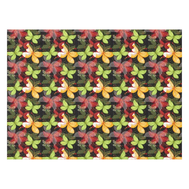 Nappe Motif foncé d'automne (Devant (Horizontal))