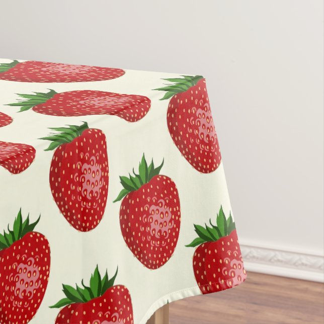 Nappe Motif fraises, fraises rouges, fruits, feuilles (In Situ)