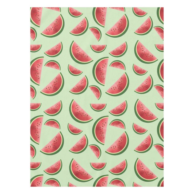 Nappe Motif Fruit De Pastèque Sur Vert (Devant)