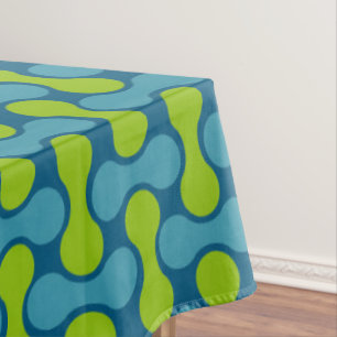 Nappe Motif géométrique Abstrait rétro en bleu et vert