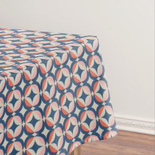 Nappe Motif géométrique bleu et de corail