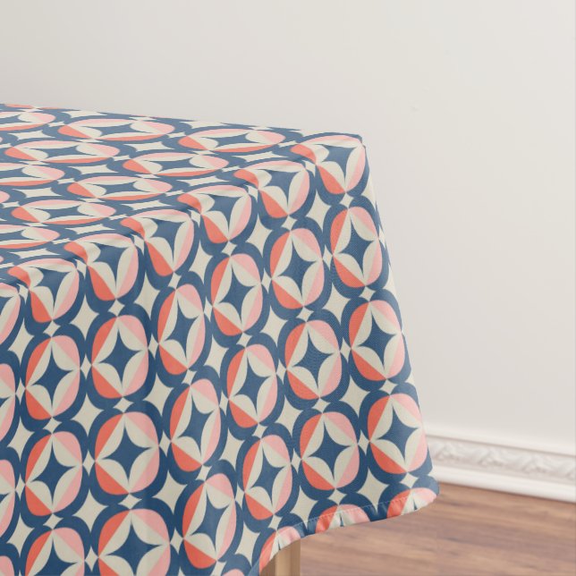 Nappe Motif géométrique bleu et de corail (In Situ)