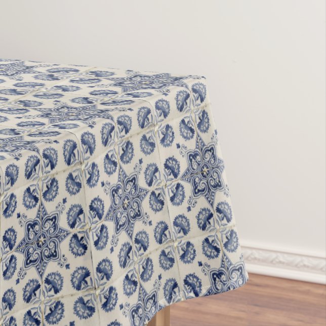 Nappe Motif géométrique bleu vintage (In Situ)