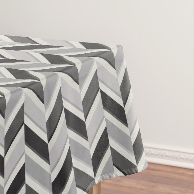 Nappe Motif géométrique chevron gris moderne monogramme (In Situ)