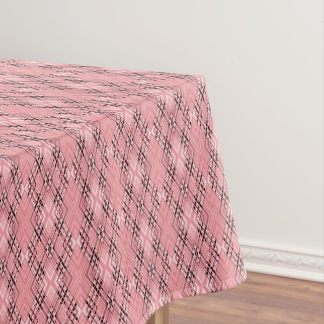 Nappe Motif géométrique corail rétro losanges (In Situ)