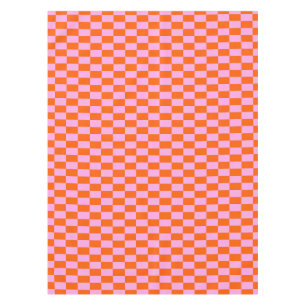 Nappe Motif géométrique moderne à carreaux rose orange a